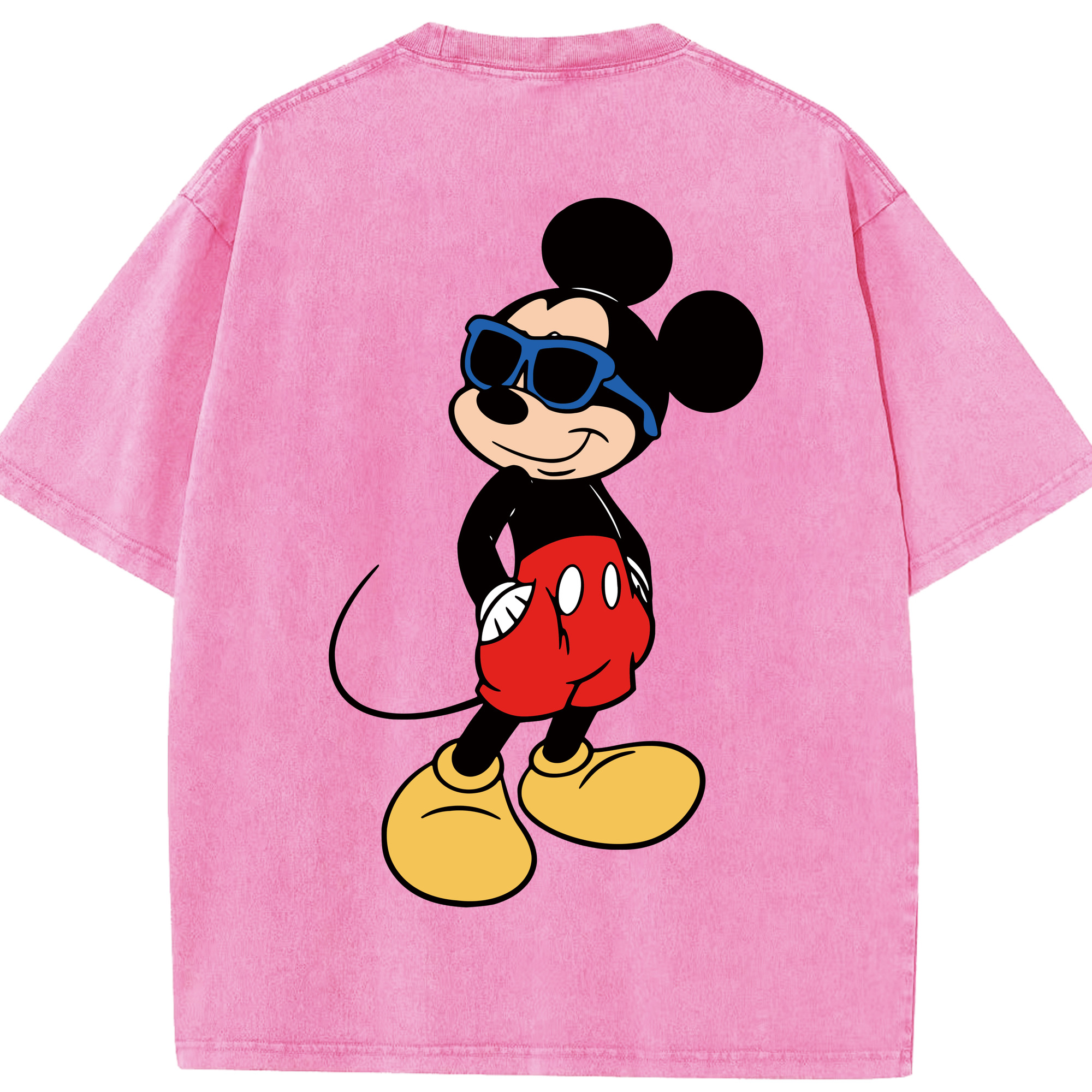 （画像用） ミッキーマウス Mickey Mouse 綿100% ヴィンテージ風 半袖Tシャツ（背面プリント）
